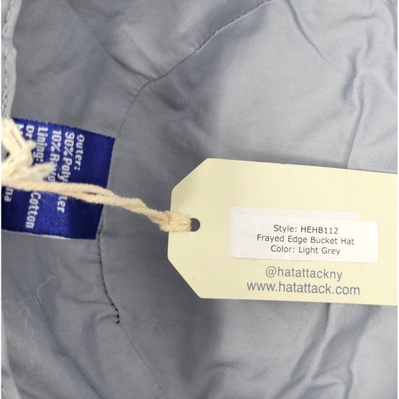 Hat Attack Frayed Edge Bucket Hat Light Gray Size OS - NWT $78 - Picture 6 of 6